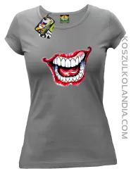 Halloween Jocker Smile Retro - koszulka damska szara