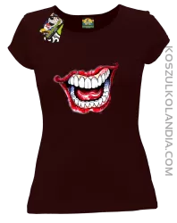 Halloween Jocker Smile Retro - koszulka damska brązowa