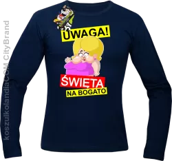 UWAGA Święta na Bogato Różowa Dżoana - Longsleeve męski granat