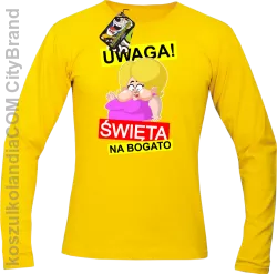 UWAGA Święta na Bogato Różowa Dżoana - Longsleeve męski żółty 