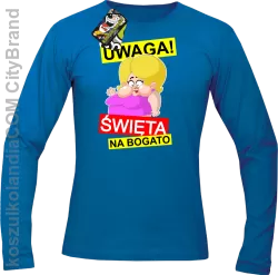 UWAGA Święta na Bogato Różowa Dżoana - Longsleeve męski niebieski