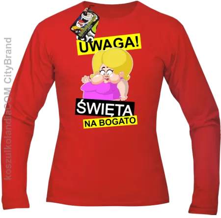 UWAGA Święta na Bogato Różowa Dżoana - Longsleeve męski 