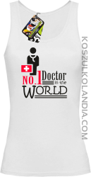 No1 Doctor in the world - Top damski biały 