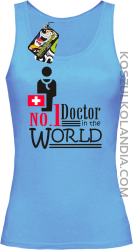 No1 Doctor in the world - Top damski błękit 