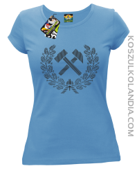 Pyrlik i żelazko znak górniczy herb górnictwa - Koszulka damska błękit 