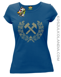 Pyrlik i żelazko znak górniczy herb górnictwa - Koszulka damska niebieska 