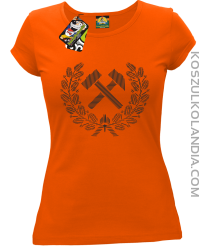 Pyrlik i żelazko znak górniczy herb górnictwa - Koszulka damska pomarańcz 