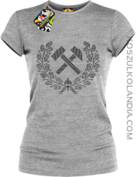Pyrlik i żelazko znak górniczy herb górnictwa - Koszulka damska melanż 