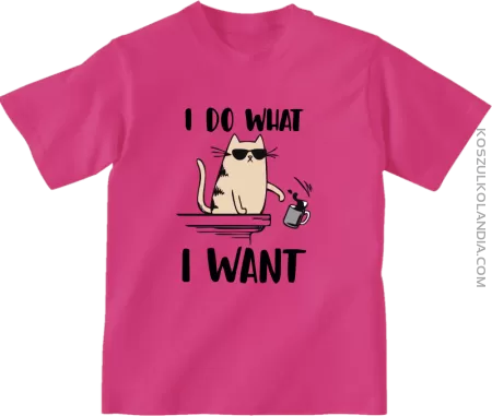 I do what I want Cat with glasses - koszulka dziecięca 