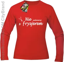 Nie zadzieraj z fryzjerem - Nożyczki - Longsleeve Męski - Czerwony