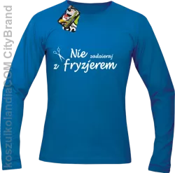 Nie zadzieraj z fryzjerem - Nożyczki - Longsleeve Męski - Niebieski