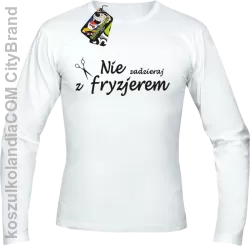 Nie zadzieraj z fryzjerem - Nożyczki - Longsleeve Męski - Biały