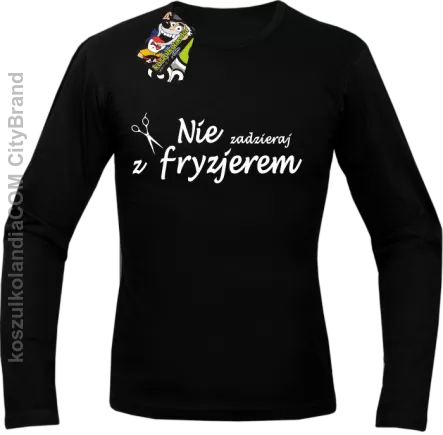 Nie zadzieraj z fryzjerem - Nożyczki - Longsleeve Męski - Czarny