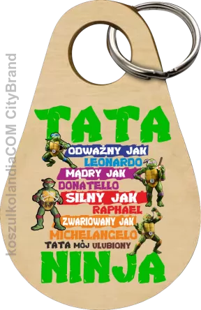 Tata Odważny jak Leonardo Żółwie NINJA Turtles - Breloczek 