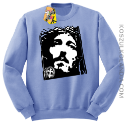 Jezus Chrystus Umarł na krzyżu za grzechy nasze - Bluza męska standard bez kaptura błękitna 