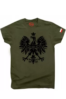 Polska Herb + rękawek PL -  koszulka męska