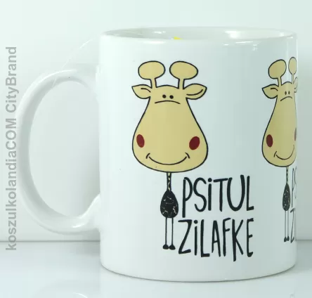 Psitul zilafke - Kubek ceramiczny biały 