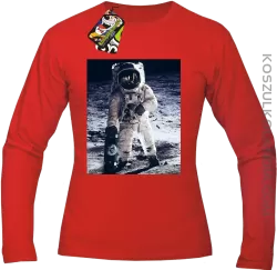 Kosmonauta z deskorolką - Longsleeve męski czerwony 