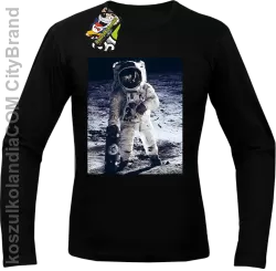 Kosmonauta z deskorolką - Longsleeve męski czarny 