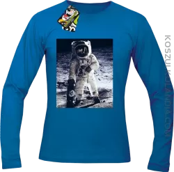 Kosmonauta z deskorolką - Longsleeve męski niebieski 
