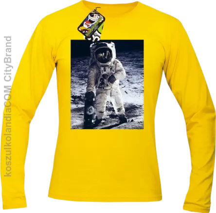 Kosmonauta z deskorolką - Longsleeve męski żółty 