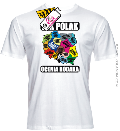 JAK POLAK OCENIA RODAKA Mapa Województw Polski - koszulka męska Nr KODIA00079