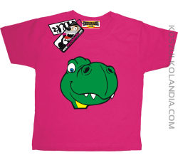 Buźka Tireksa - koszulka dziecięca - różowy