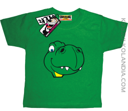Buźka Tireksa - koszulka dziecięca - zielony