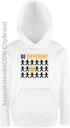 BE DIFFERENT - Bluza dziecięca z kapturem biała 