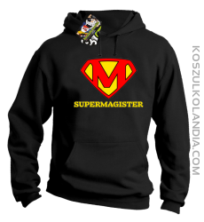 Zajefajny magister ala superman - bluza męska z kapturem czarna