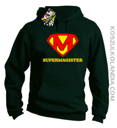 Zajefajny magister ala superman - bluza męska z kapturem butelkowa