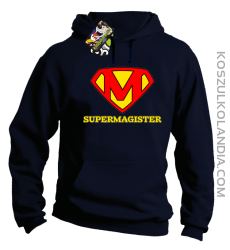 Zajefajny magister ala superman - bluza męska z kapturem granatowa