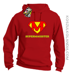 Zajefajny magister ala superman - bluza męska z kapturem czerwona