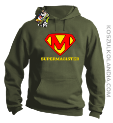 Zajefajny magister ala superman - bluza męska z kapturem khaki