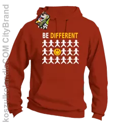 BE DIFFERENT - Bluza męska z kapturem pomarańcz 