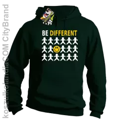 BE DIFFERENT - Bluza męska z kapturem butelkowa 