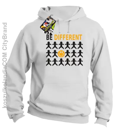 BE DIFFERENT - Bluza męska z kapturem biala 