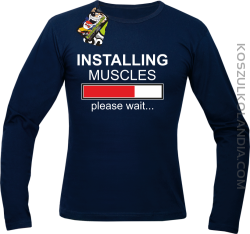 Installing muscles please wait... - Longsleeve męski granat