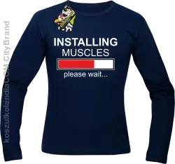 Installing muscles please wait... - Longsleeve męski granat