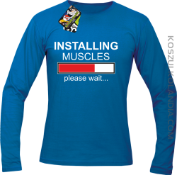 Installing muscles please wait... - Longsleeve męski niebieski