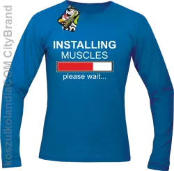 Installing muscles please wait... - Longsleeve męski niebieski