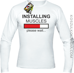 Installing muscles please wait... - Longsleeve męski biała