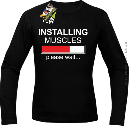 Installing muscles please wait... - Longsleeve męski czarna
