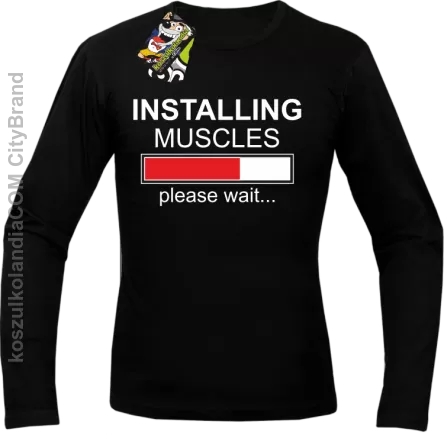 Installing muscles please wait... - Longsleeve męski czarna
