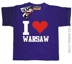 I love Warsaw - koszulka dziecięca - fioletowy