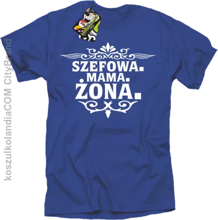 Szefowa Mama Żona - Koszulka męska niebieska 
