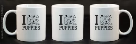 I love puppies - kocham szczeniaki - Kubek ceramiczny