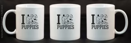 I love puppies - kocham szczeniaki - Kubek ceramiczny