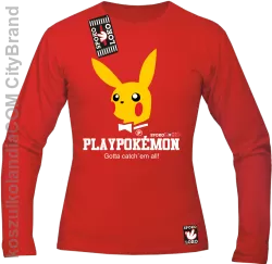 Play Pokemon - Longsleeve męski czerwony 