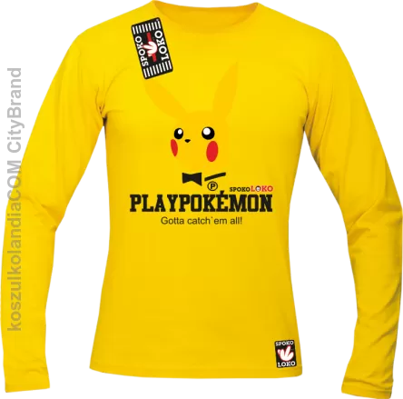 Play Pokemon - Longsleeve męski żółty 